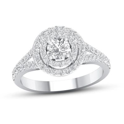 Certified Diamond Engagement Ring 3/4 ct tw 14K White Gold