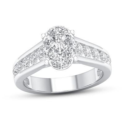 Certified Diamond Engagement Ring 1/2 ct tw Oval-cut 14K White Gold