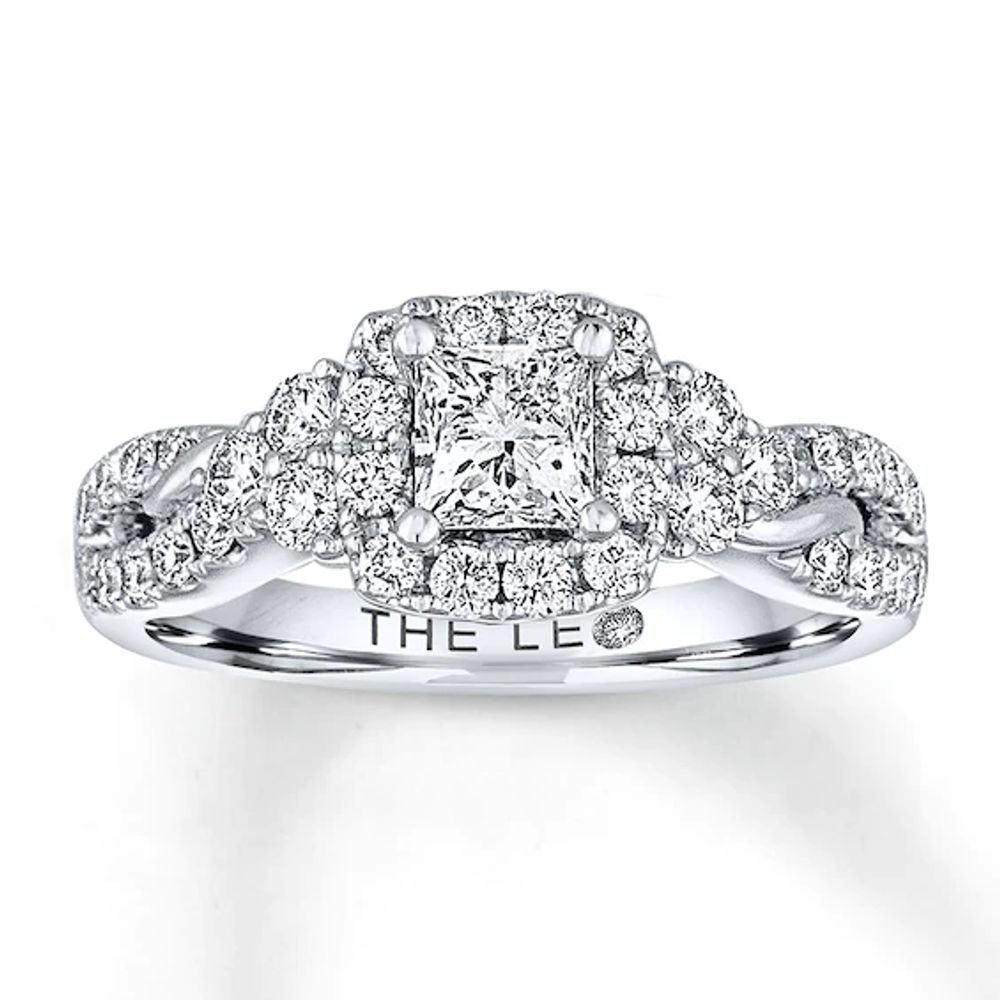 THE LEO Diamond Engagement Ring 1-1/8 ct tw Princess & Round-cut 14K White Gold