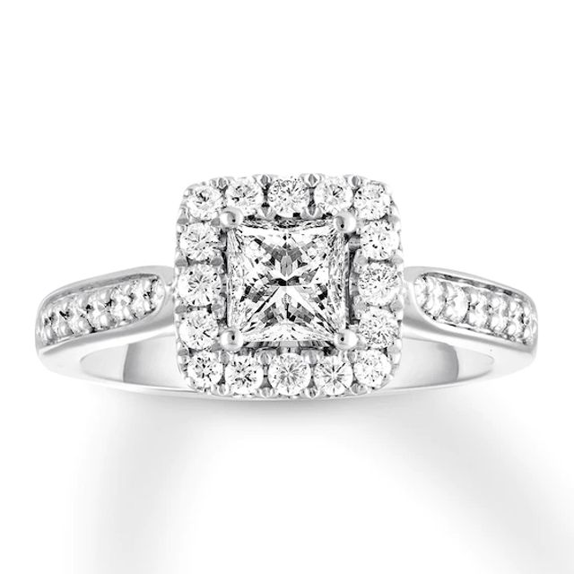 Kay THE LEO Diamond Princess-cut Engagement Ring 1-1/8 ct tw 14K White Gold