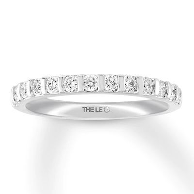 THE LEO Diamond Wedding Band 1/2 ct tw Round-cut 14K White Gold