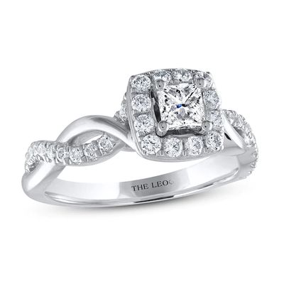 Kay THE LEO Diamond Engagement Ring 3/4 ct tw Princess & Round-cut 14K White Gold