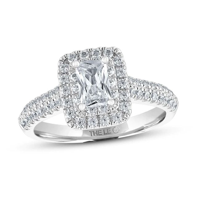 Kay THE LEO Diamond Engagement Ring 1 ct tw Emerald & Round-cut 14K White Gold