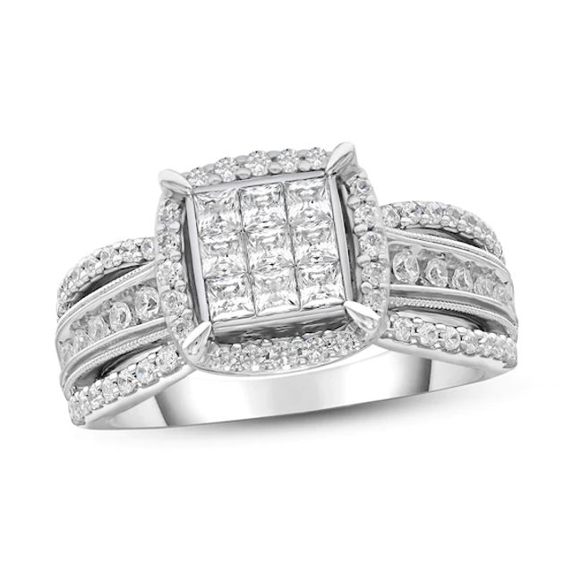 Kay Diamond Engagement Ring 1 ct tw Princess & Round 10K White Gold