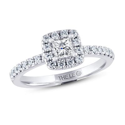 Kay THE LEO Diamond Engagement Ring 5/8 ct tw Princess & Round-cut 14K White Gold
