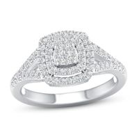 Diamond Engagement Ring 1/2 ct tw Round-cut 10K White Gold