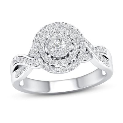 Diamond Engagement Ring 3/8 ct tw Round-cut 10K White Gold