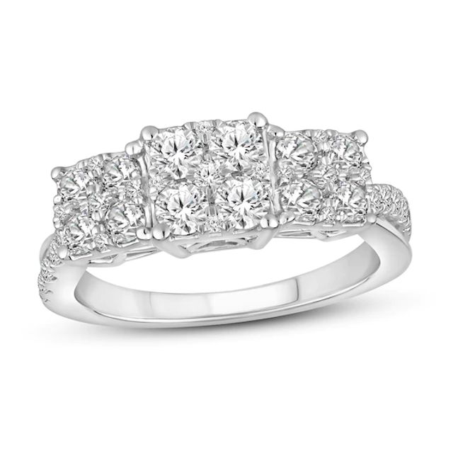 Diamond Engagement Ring 1-1/2 ct tw Round-cut 10K White Gold