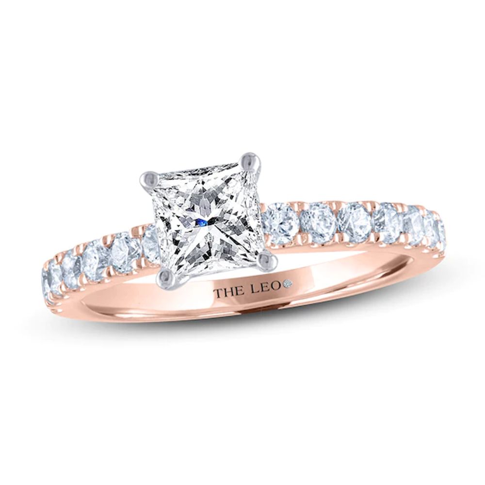 THE LEO Diamond Engagement Ring 1-3/8 ct tw Princess & Round-cut 14K Rose Gold