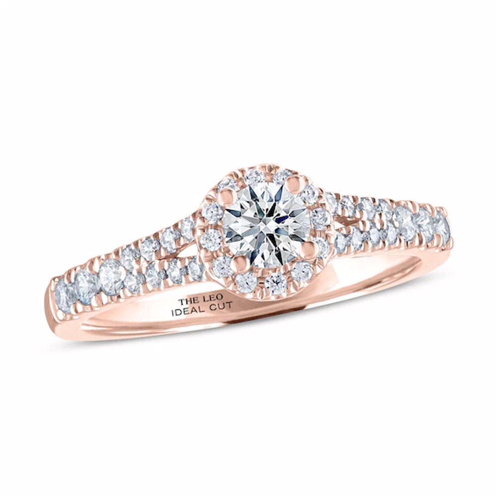 1/2 Carat Round Cut Diamond Solitaire Engagement Ring 14K Rose Gold 4 Prong  (H-I, I1, 0.5 c.t.w) Ideal Cut | Amazon.com