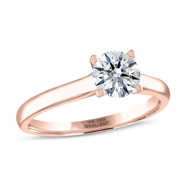 THE LEO Ideal Cut Diamond Solitaire Engagement Ring 1 ct tw 14K Rose Gold