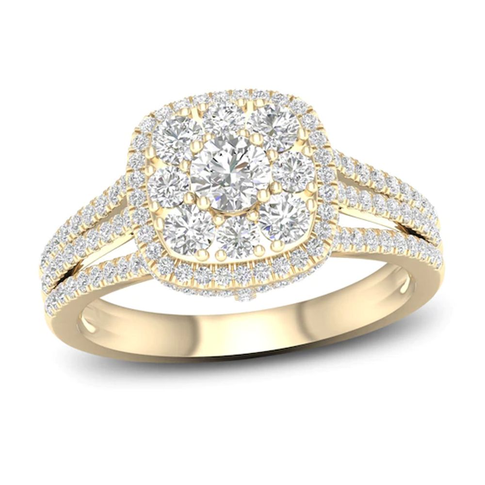 Multi-Diamond Engagement Ring 1-1/5 ct tw Round-Cut 14K Gold