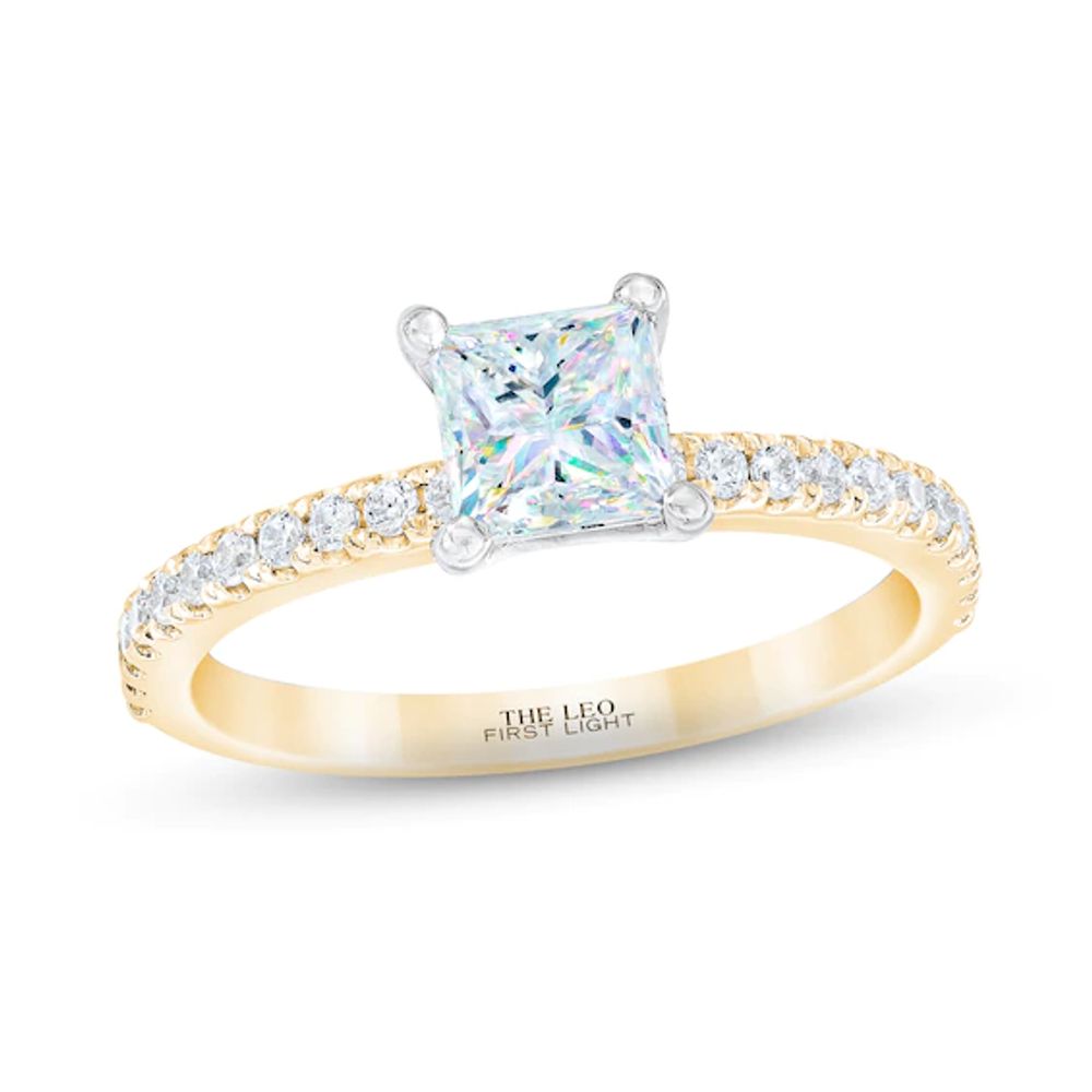 THE LEO First Light Diamond Princess-Cut Engagement Ring 1-1/ ct tw 14K Gold