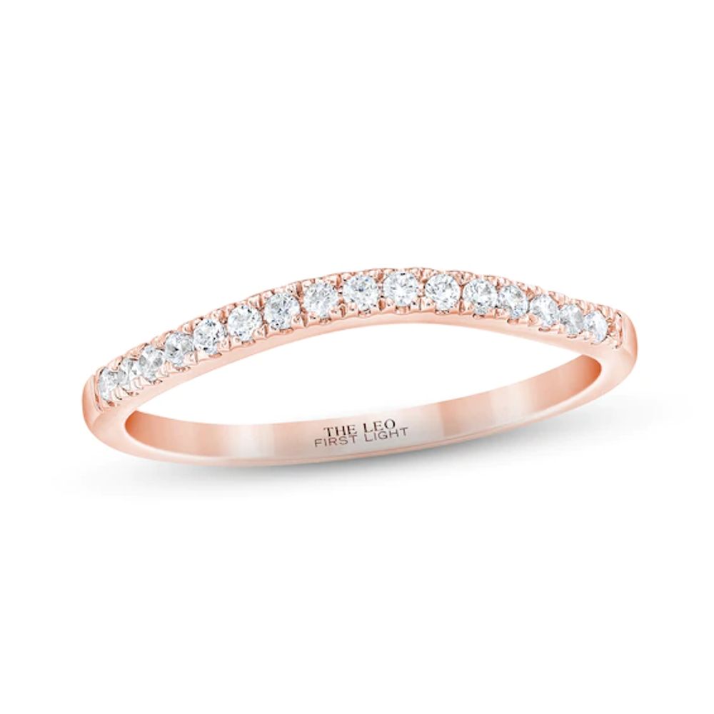 THE LEO First Light Diamond Wedding Band 1/6 ct tw 14K Rose Gold