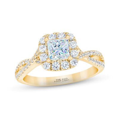 Kay THE LEO First Light Diamond Engagement Ring / ct tw Princess & Round-cut 14K Gold