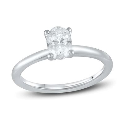 Lab-Created Diamonds by KAY Solitaire Engagement Ring 1 ct tw Oval-cut 14K White Gold