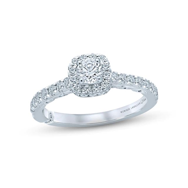 Kay Monique Lhuillier Bliss Diamond Engagement Ring 7/8 ct tw Round-cut 18K White Gold