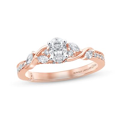 Monique Lhuillier Bliss Diamond Engagement Ring 7/8 ct tw Oval