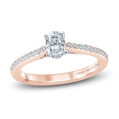 Kay Monique Lhuillier Bliss Diamond Engagement Ring 5/8 ct tw Oval & Round-cut 18K Two-Tone Gold