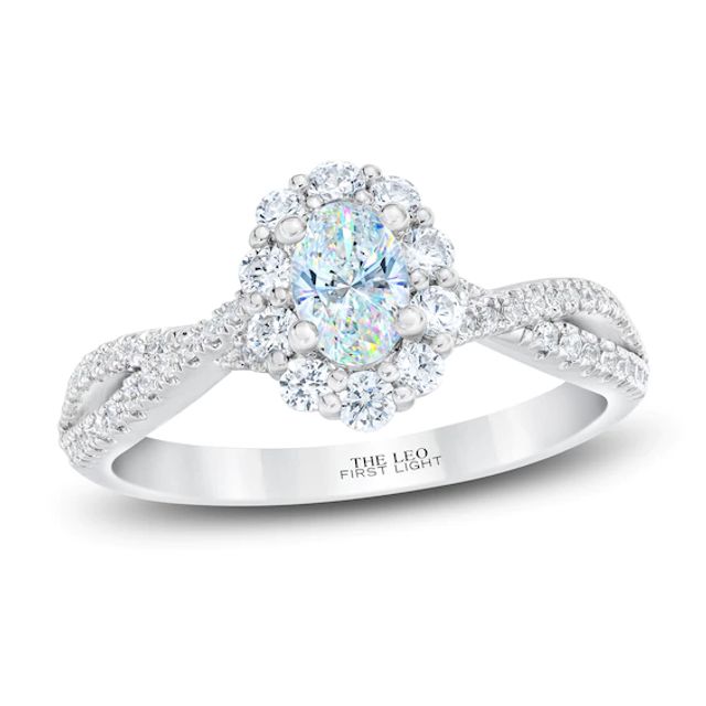 Kay THE LEO First Light Diamond Engagement Ring 1 ct tw Oval & Round-cut 14K White Gold