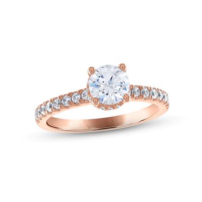 Diamond Engagement Ring 1-1/3 ct tw Round-cut 14K Rose Gold