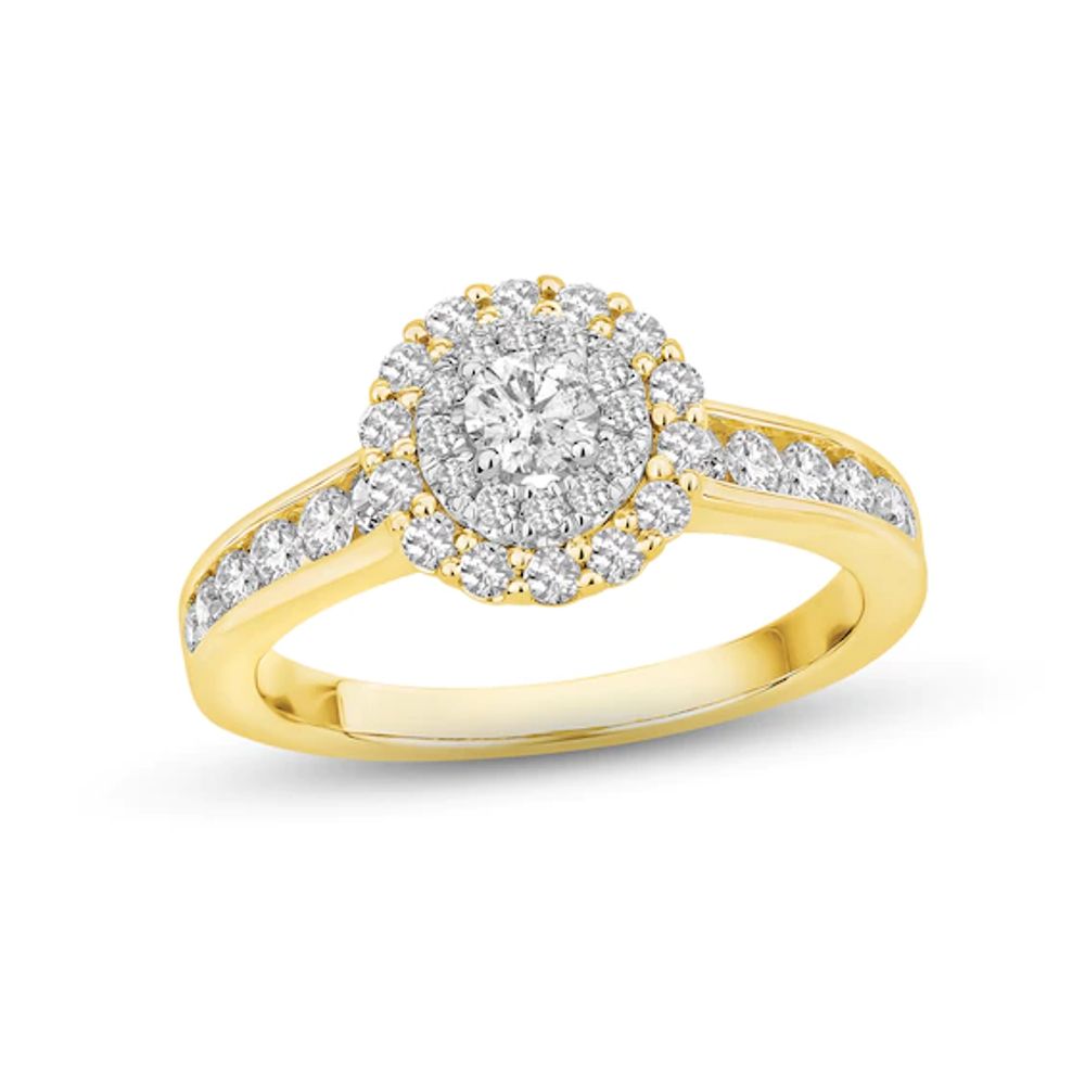 Diamond Engagement Ring 1 ct tw Round-cut 14K Two-Tone Gold