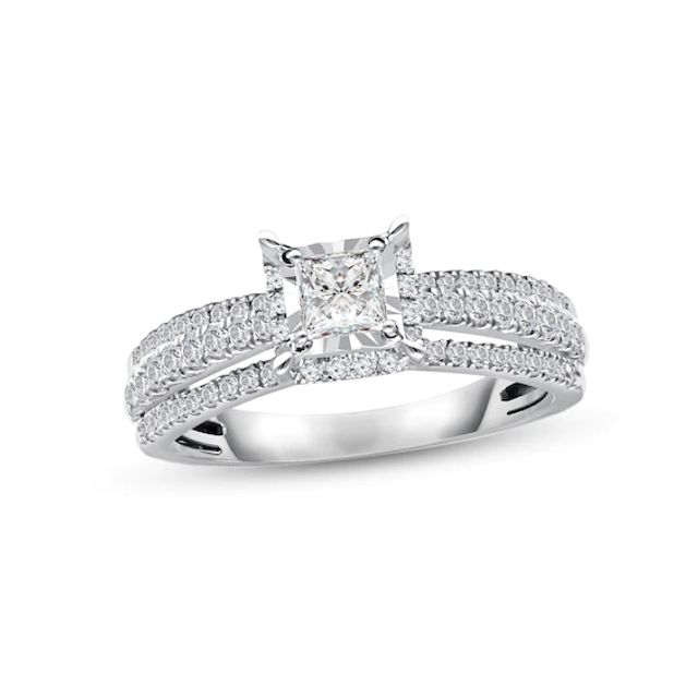 Kay Diamond Engagement Ring 1 ct tw Princess & Round-cut 14K White Gold