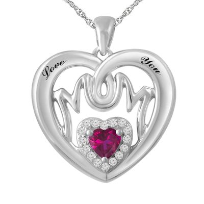 Birthstone 'Mom' Necklace