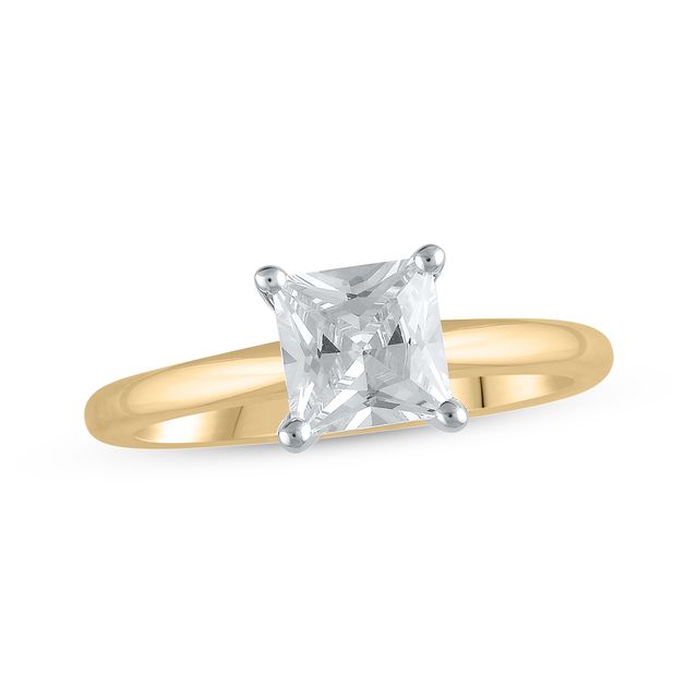 Lab-Created Diamonds by KAY Princess-Cut Solitaire Engagement Ring 1 ct tw 14K Yellow Gold (F/SI2)