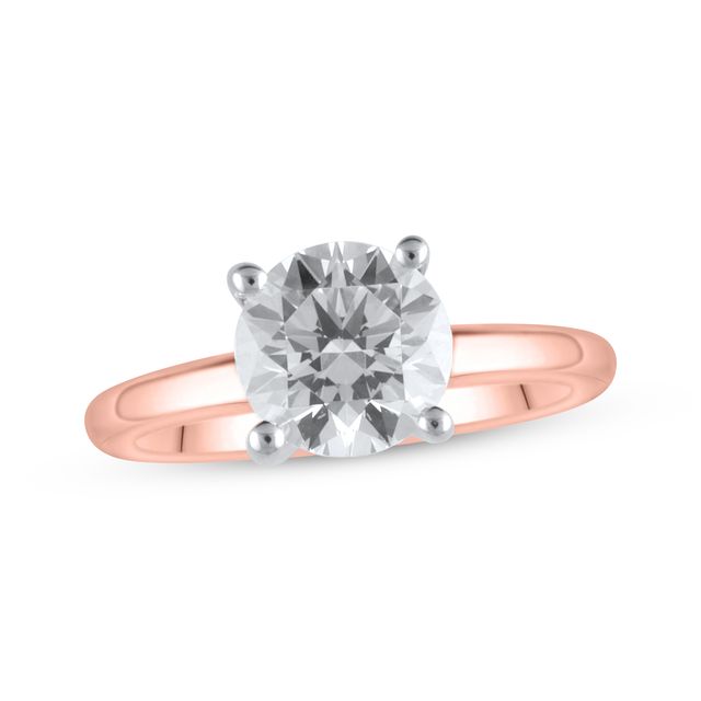 Lab-Created Diamonds by KAY Round-Cut Solitaire Engagement Ring 2 ct tw 14K Rose Gold (F/SI2)