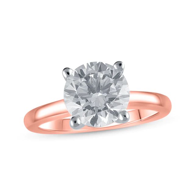 Now + Forever Lab-Grown Diamonds Round-Cut Solitaire Engagement Ring 3 ct tw 14K Rose Gold (F/SI2)