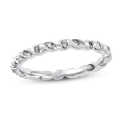 Stackable Ring 1/10 ct tw Diamonds Sterling Silver