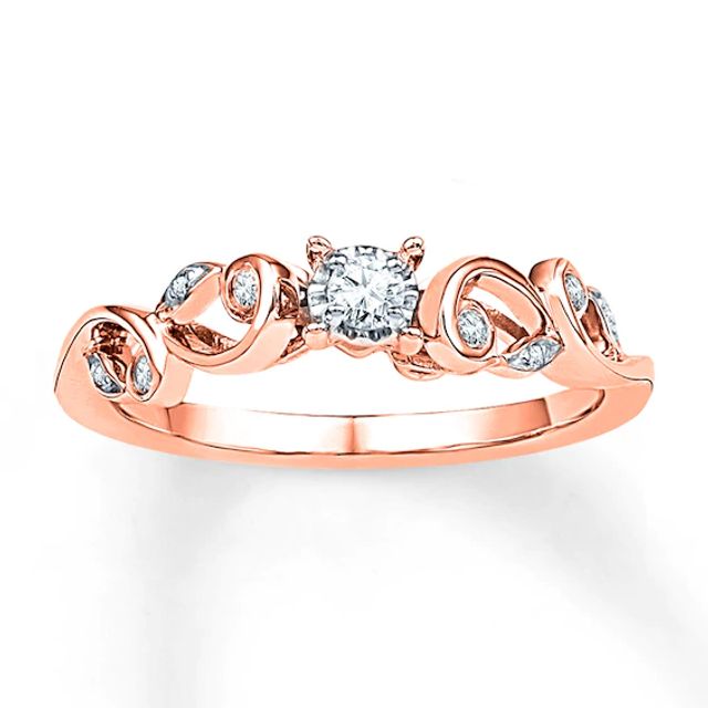 Diamond Promise Ring 1/10 ct tw Round-cut 10K Rose Gold