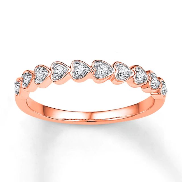 Heart Ring 1/8 ct tw Diamonds 10K Rose Gold