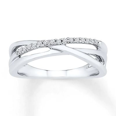 Diamond Midi Ring 1/20 ct tw Round-cut 10K White Gold