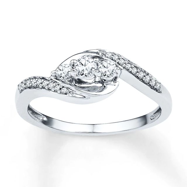 Diamond Ring 1/4 ct tw Round-cut 10K White Gold