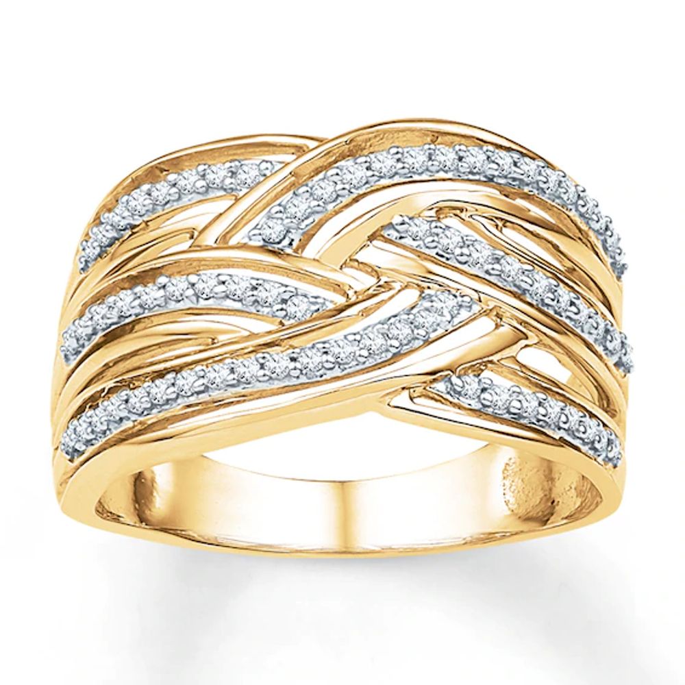 Diamond Ring 1/3 ct tw Round-cut 10K Yellow Gold