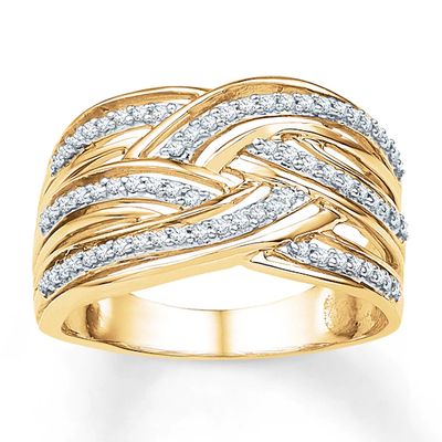 Diamond Ring 1/3 ct tw Round-cut 10K Yellow Gold