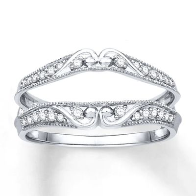 Diamond Enhancer Ring 1/5 ct tw Round-cut 10K White Gold
