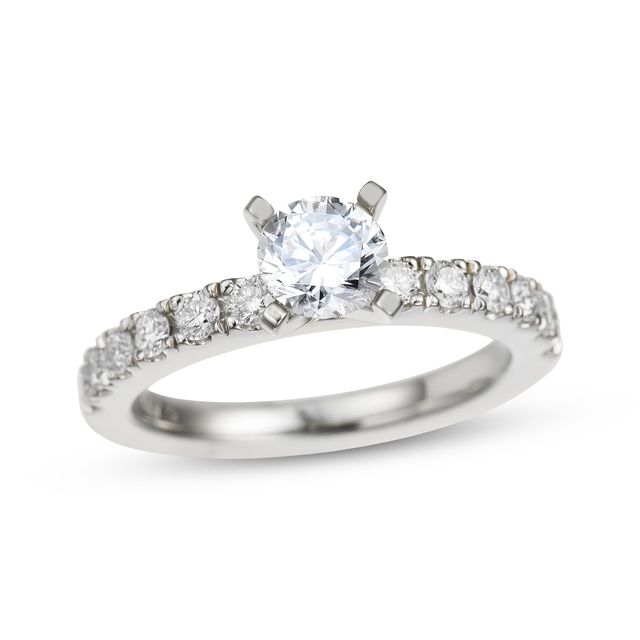 Diamond Engagement Ring 1-1/8 ct tw Round-cut 14K White Gold