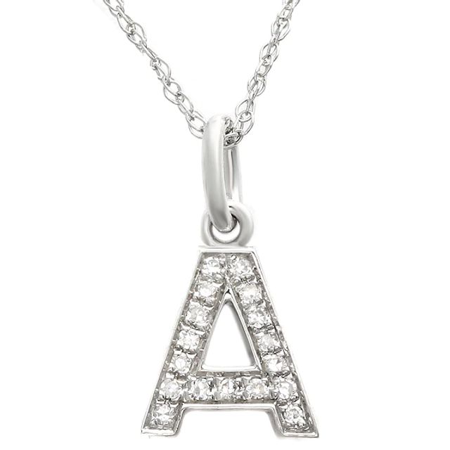 Diamond Letter B Necklace 1/8 ct tw Round-cut Sterling Silver 18