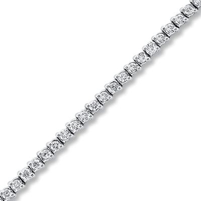 Diamond Line Bracelet 2 cts tw Round-cut 14K White Gold