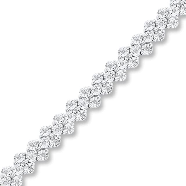 Diamond Bracelet 1/3 ct tw Round-cut Sterling Silver 7.25"