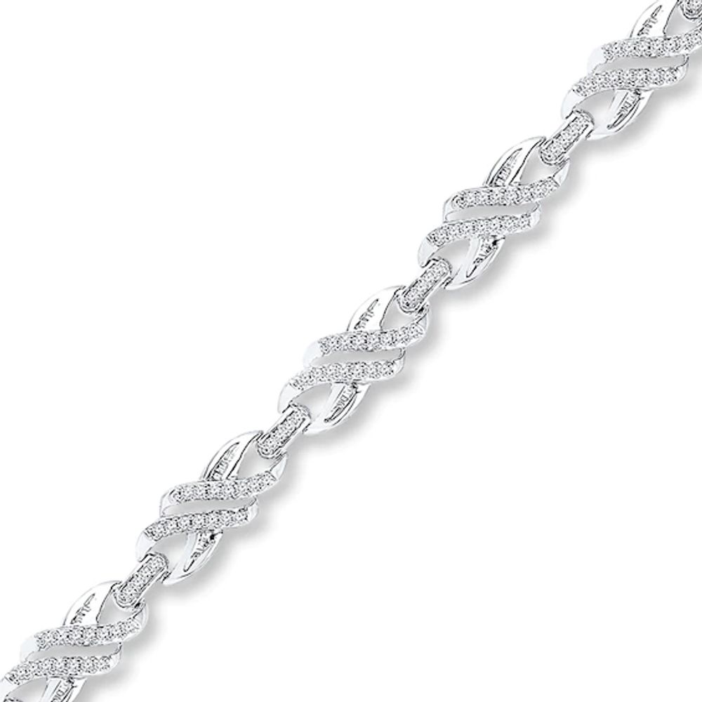 Diamond Bracelet 1 ct tw Round-cut Sterling Silver