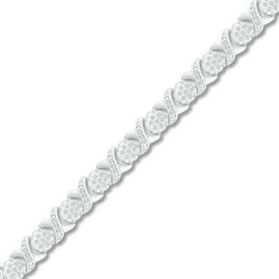 Diamond Bracelet 1/2 ct tw Sterling Silver 7.25"