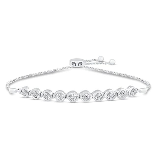 Diamond Bolo Bracelet 1/2 ct tw 10K White Gold 9.5"