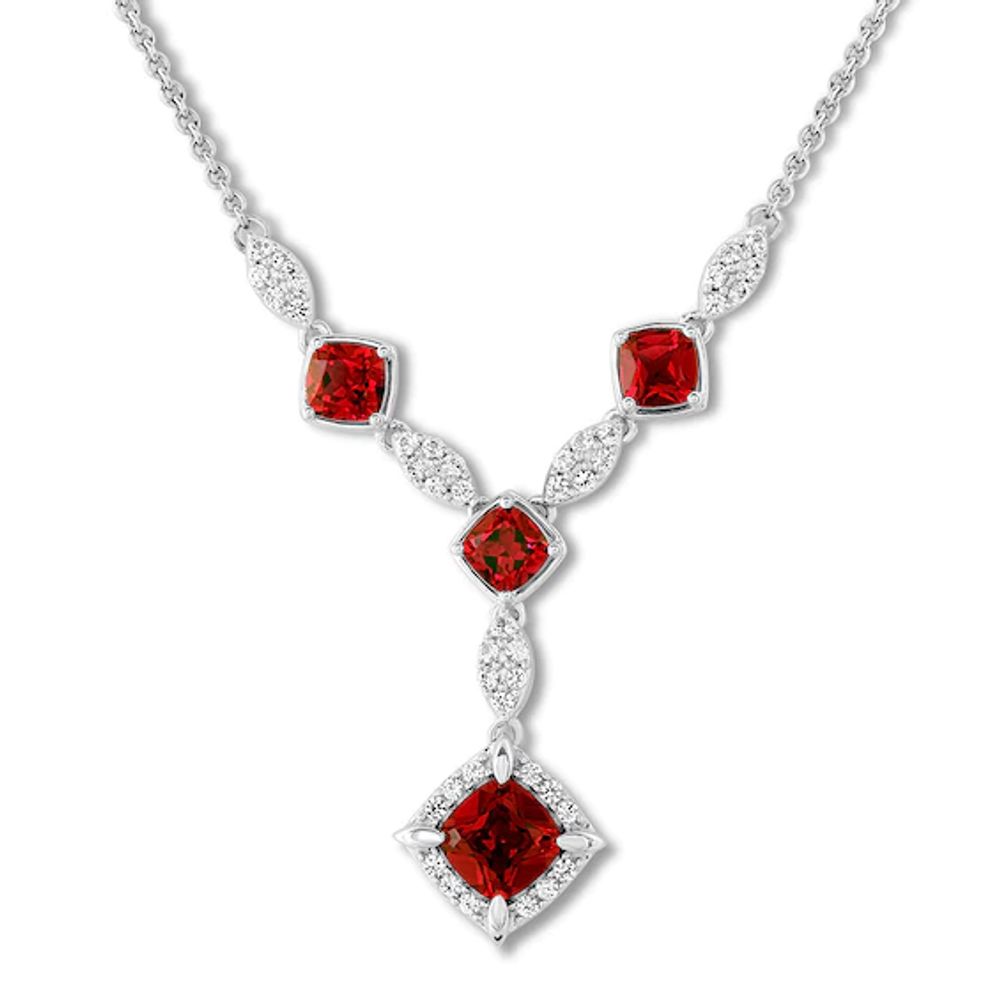 Buy Oval Ruby Necklace, Pigeon's Blood Lab Created Genuine Ruby, Red Gem  Solitaire Necklace, White Gold Plated Sterling Silver, July Birthstone  Online in India - Etsy