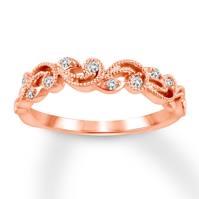 Diamond Wedding Band 1/15 ct tw Round-cut 14K Rose Gold