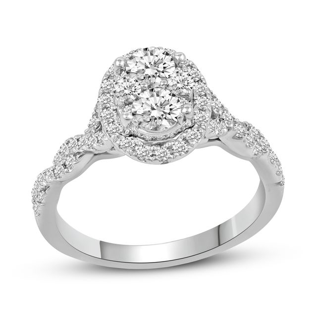 Round-cut Diamond Engagement Ring 1 ct tw 14K White Gold