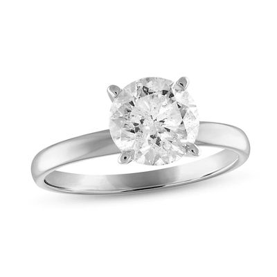 Diamond Solitaire Engagement Ring 2 ct tw Round-cut 14K White Gold (J/I2)